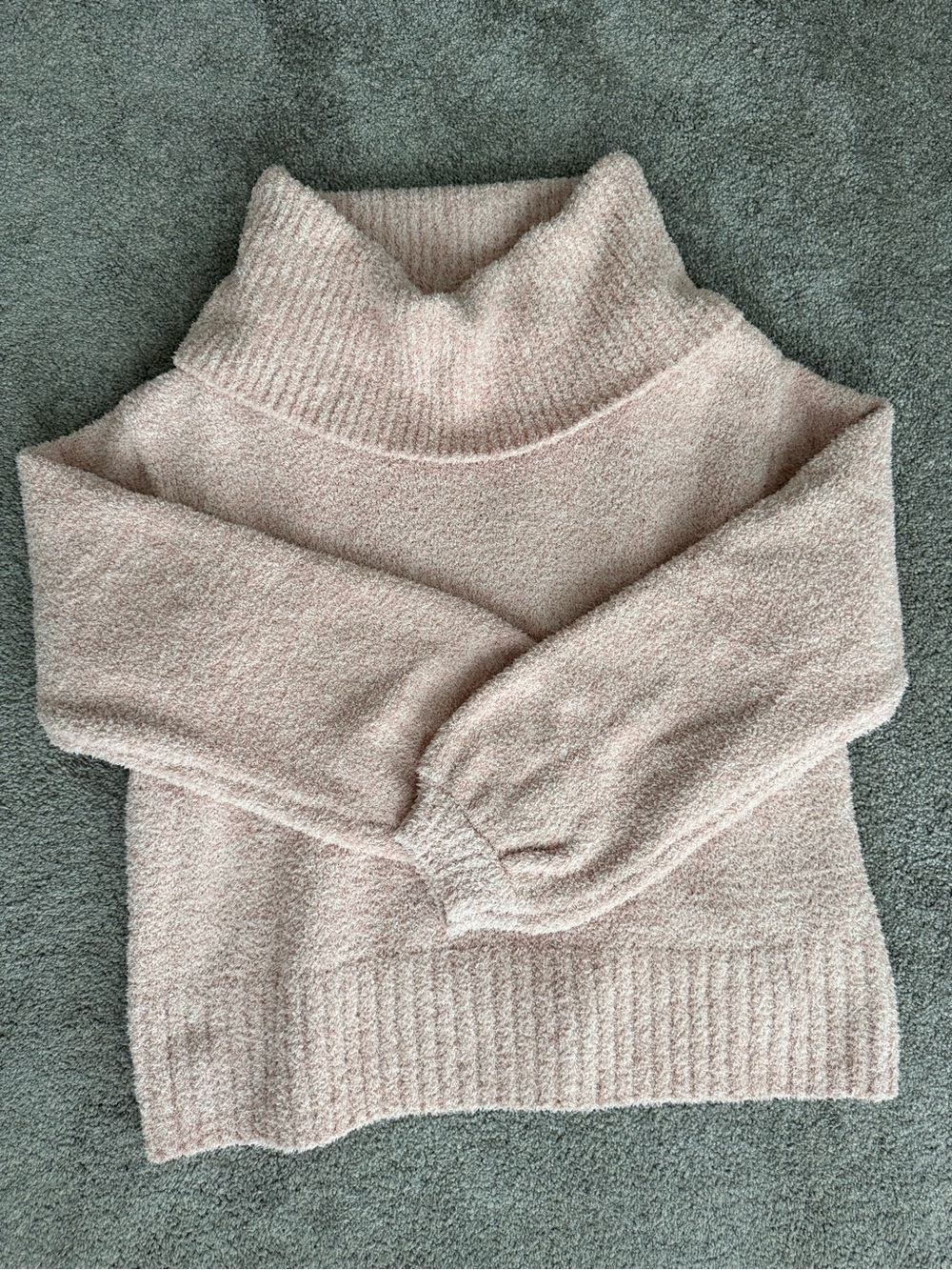 Jessica Simpson Light Pink Bouclé Turtleneck Sweater